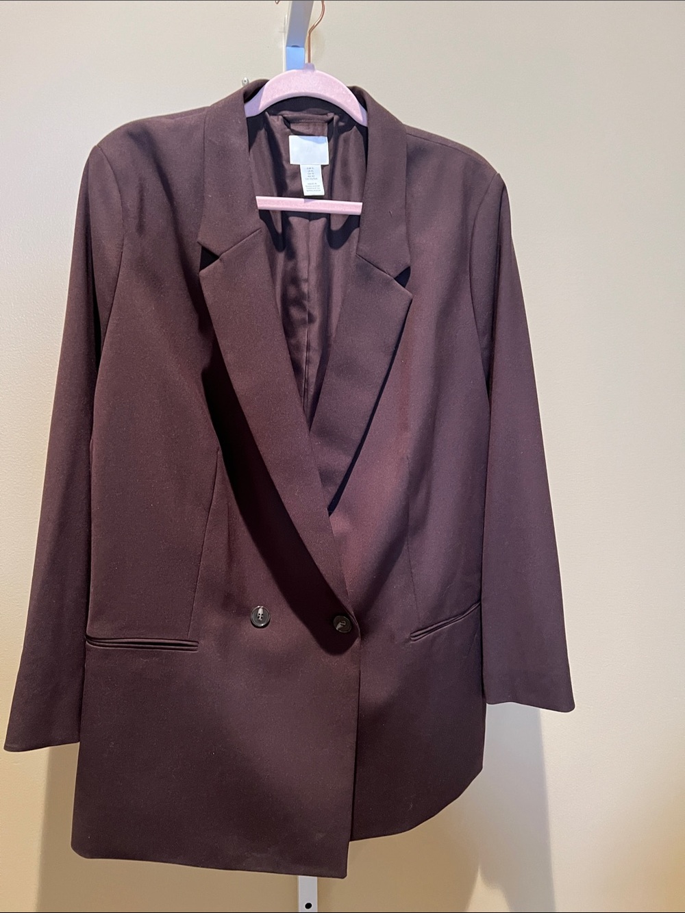 H&M Double-Breasted Blazer Jacket - Deep Brown